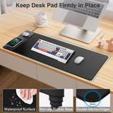 Wireless Charging Mouse Pad 31.5×15.8 Large Desk Mat with 15W Fast Qi Charging Foldable Phone Holder Waterproof Gaming & Office Desk Pad – Black