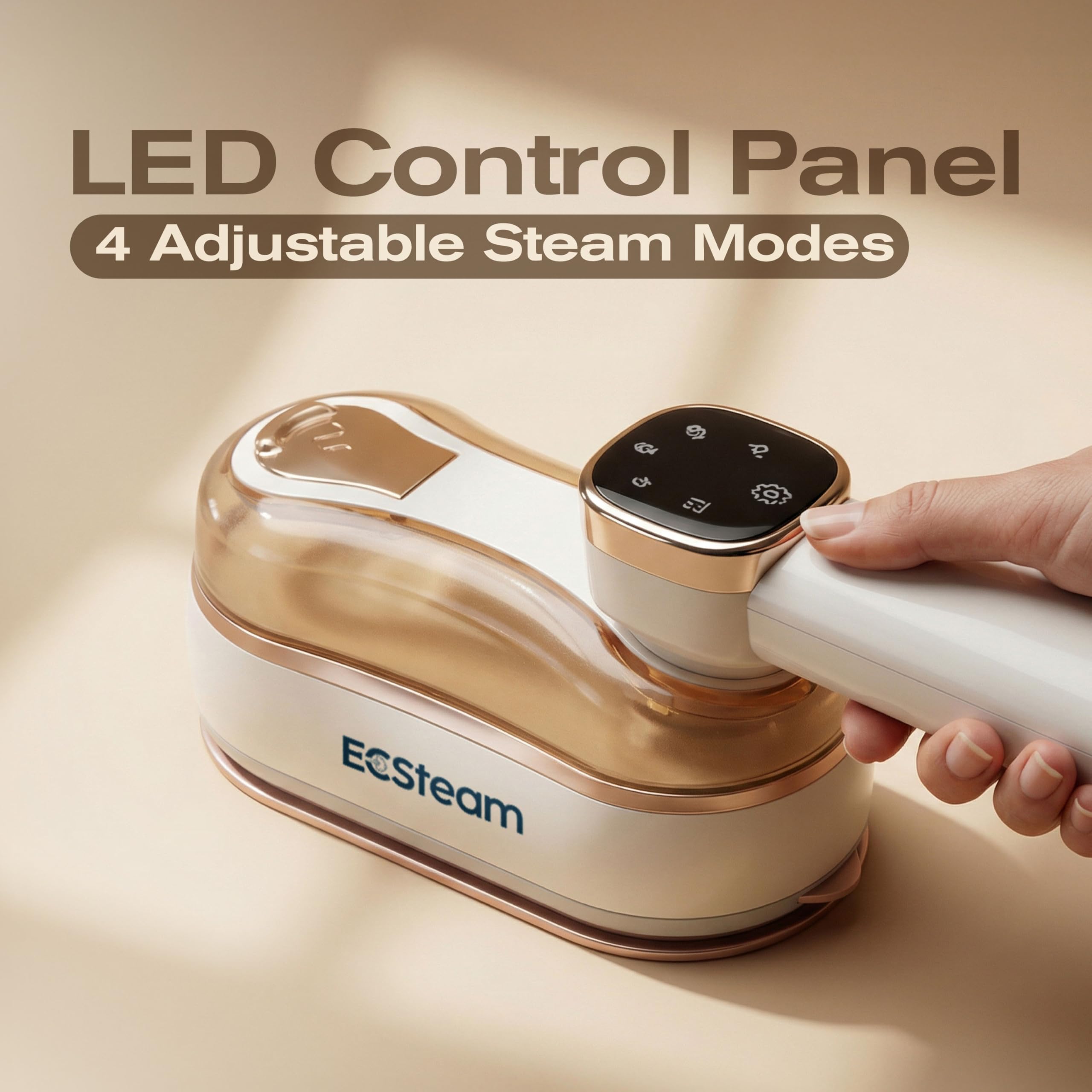 White 2-in-1 Professional Handheld Garment Steamer 1200W Foldable Travel Steam Iron with Ceramic Soleplate