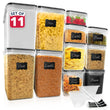 11-Piece XL Airtight Food Storage Containers Set – BPA-Free Leak-Proof Stackable Pantry Organizer with Labels