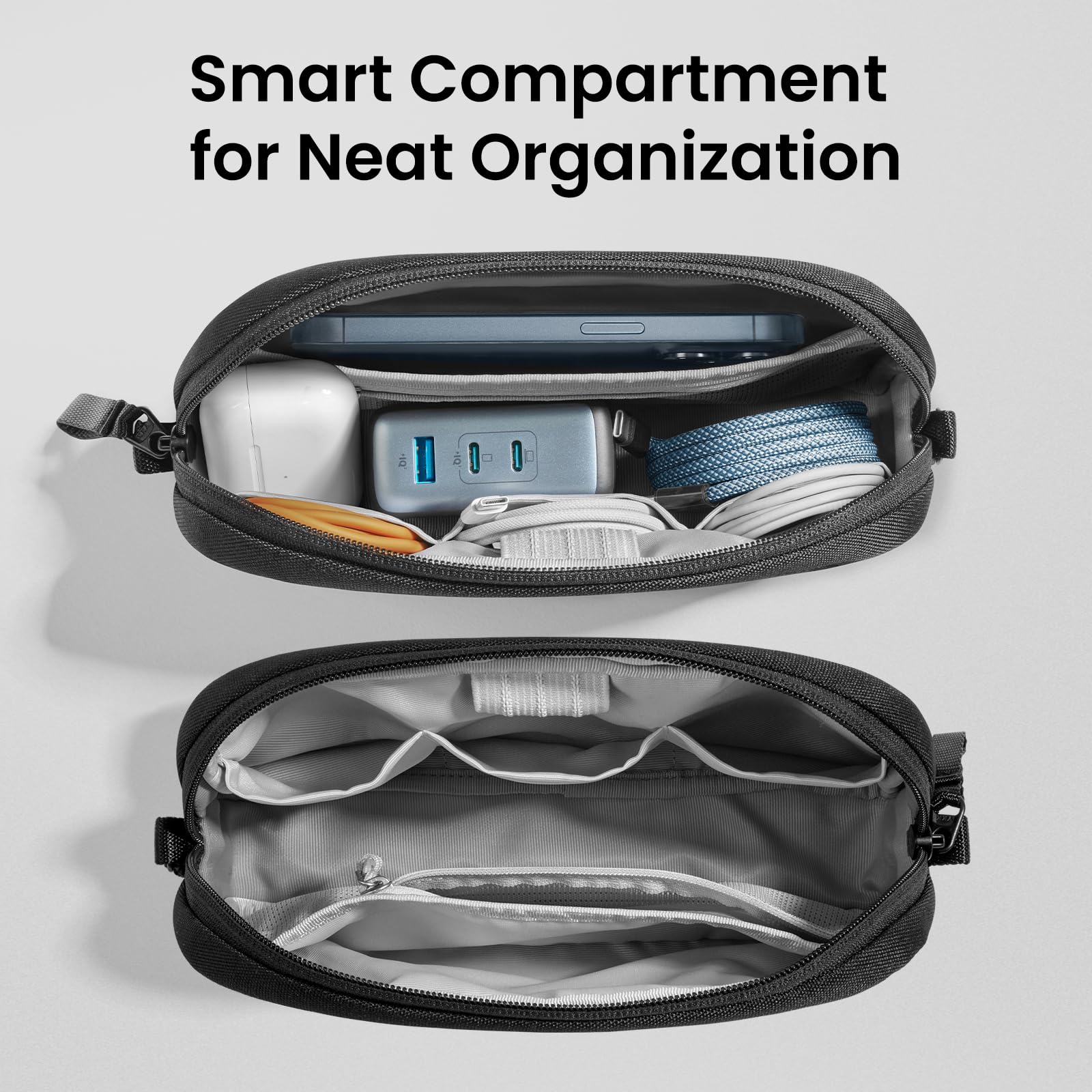 Light-T12 Portable Tech Organizer Pouch – Compact Travel Gadget Case for Chargers, Cables & Daily Essentials