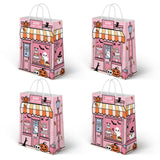 Lofaris 24 Pcs Halloween Bags 16x8x22cm, Boo Candy Store Treat Bags with Cute Ghosts & Pumpkins, Pink & Orange Party Favor Bags for Kids, Trick or Treat Goodie with Handles