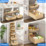 Premium Birchwood Pull-Out Cabinet Drawer with Soft-Close Slides – Heavy-Duty Slide-Out Shelf for Kitchen Cabinets (14” W x 21” D)