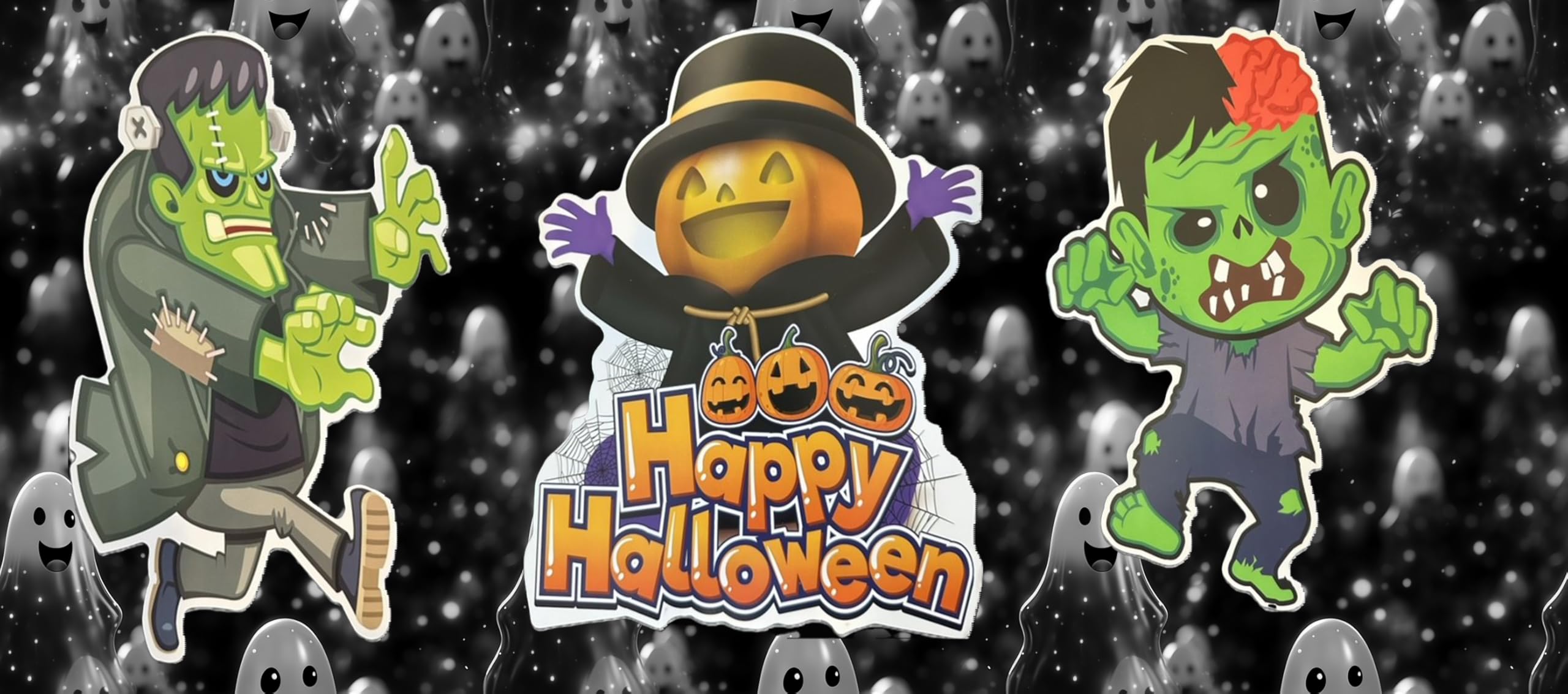 12-Pack Large Halloween Character Wall Cutouts – Mummy, Witch, Vampire, Zombie & Pumpkin Decorations