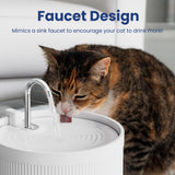Luxury White Ceramic Cat Water Fountain with Faucet Spout – Ultra Quiet 5-Layer Filtration System