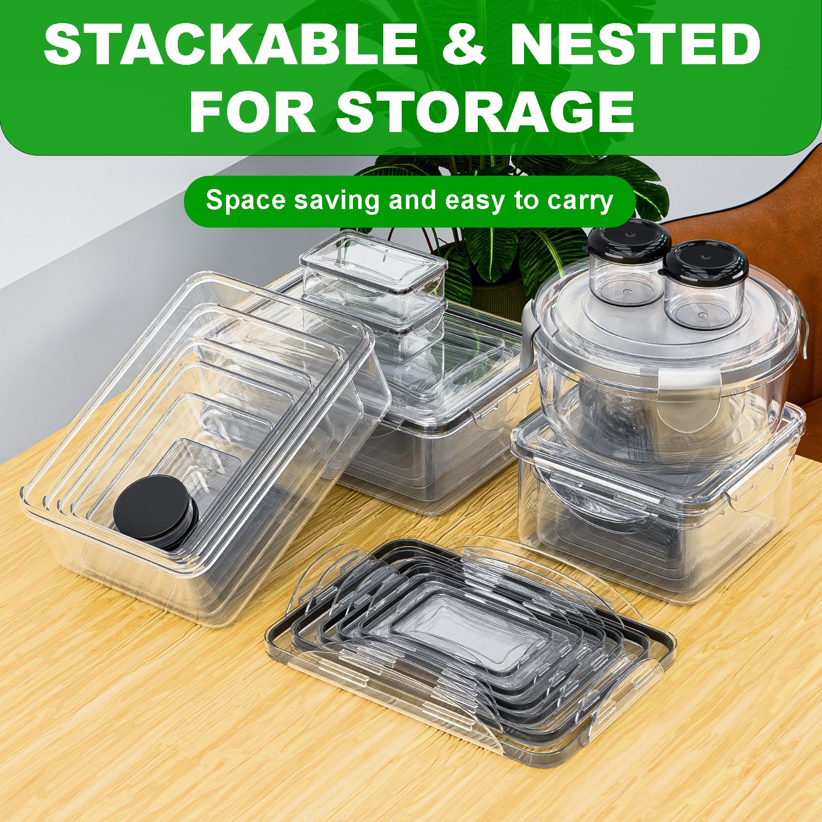 Airtight Food Storage Containers Set – 54 Piece Stackable Meal Prep & Pantry Organizer