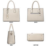 CHICAROUSAL PU Leather Tote & Crossbody Bag for Women – Top Handle Satchel with Multi-Pocket Design (Liz Cream Grey)