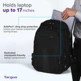 Targus Spruce EcoSmart TSA-Friendly Travel Laptop Backpack for 17 Inch Laptops, Carry-On Business Bag