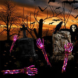 Purple & Orange Skeleton Arm Lights – Battery Powered Halloween Stakes with 8 Lighting Modes for Yard & Garden Décor