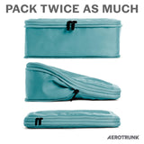 Compression Packing Cubes Set – Travel Luggage Organizer Bags (Teal)