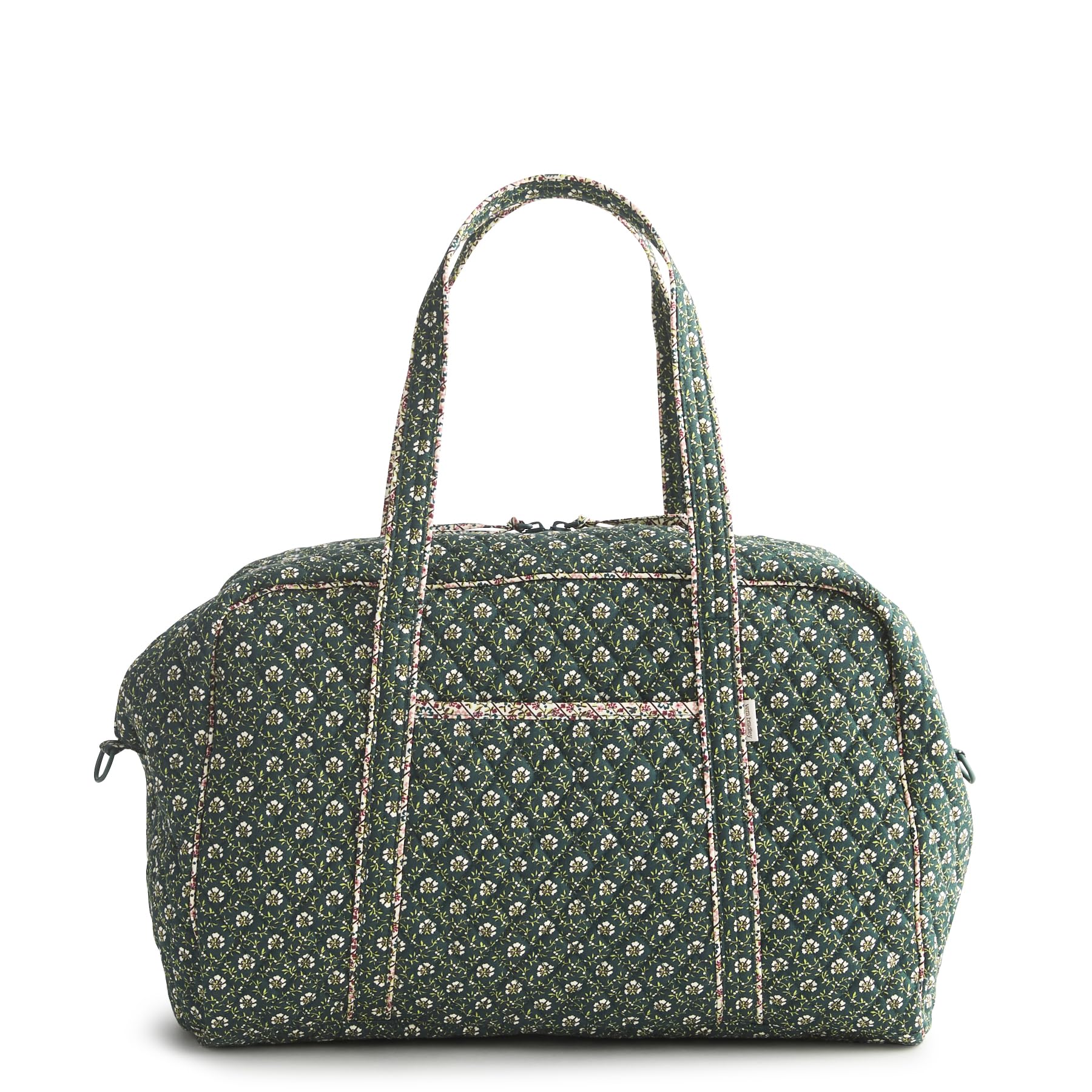 Vera Bradley Premium Cotton Miramar Weekender Travel Bag – Quilted Carry-On with Laptop Pocket & Trolley Sleeve (Mistletoe Lattice)