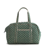 Vera Bradley Premium Cotton Miramar Weekender Travel Bag – Quilted Carry-On with Laptop Pocket & Trolley Sleeve (Mistletoe Lattice)