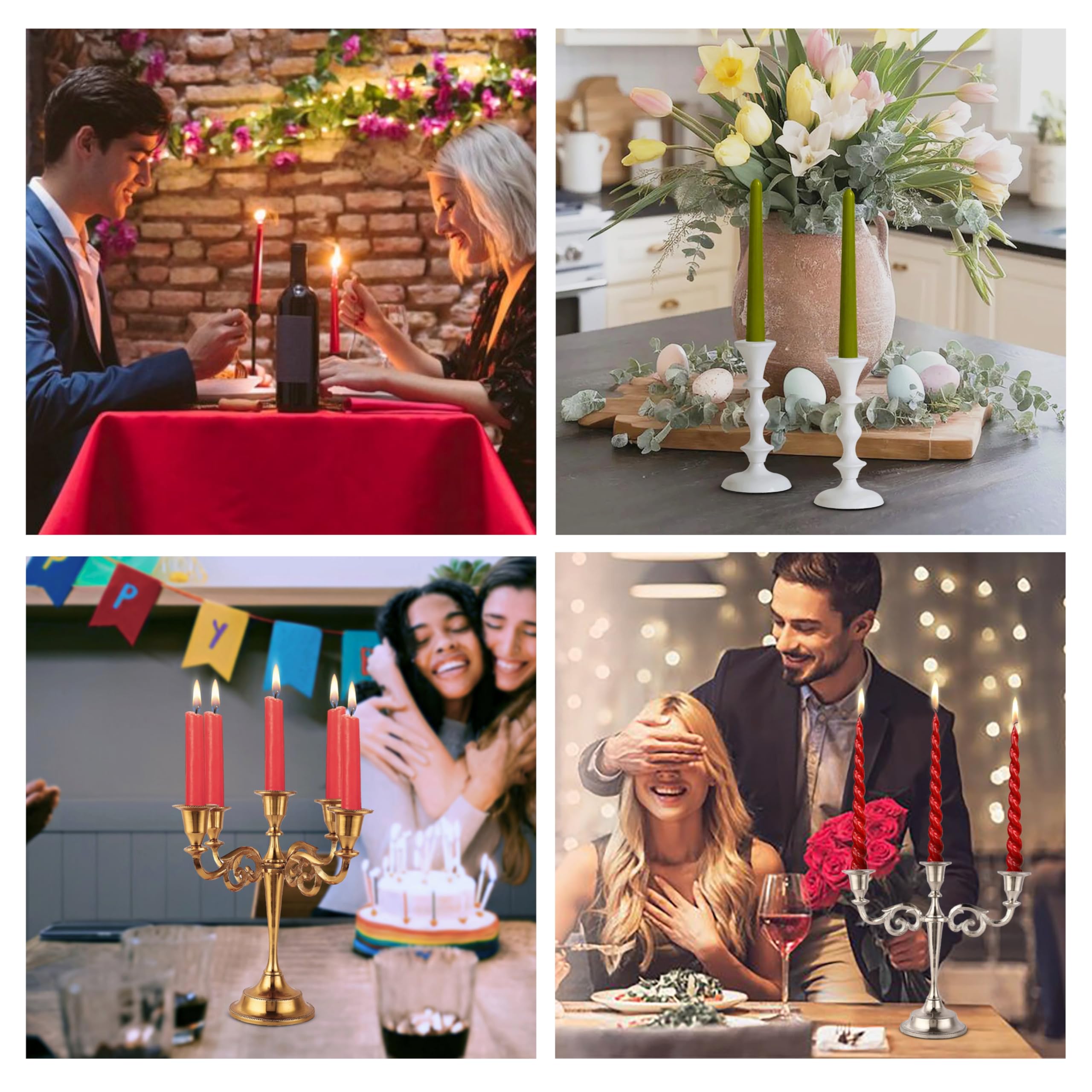 Mini Black Matte Metal Candelabra – 3-Arm Baby Candle Holder for Halloween, Weddings & Home Decor (8” Tall)