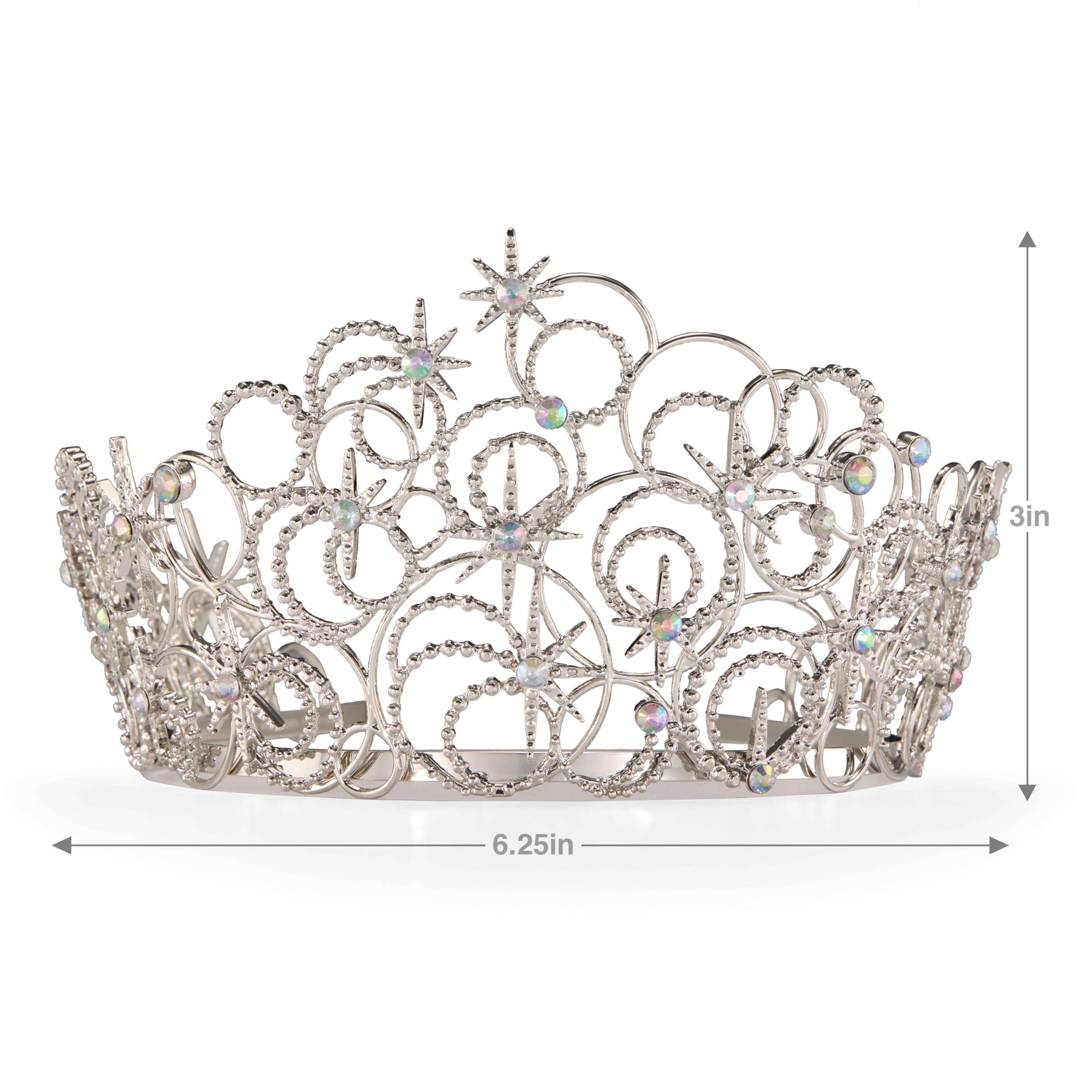 Iridescent Silver Glinda Bubble Crown – Official Wicked Movie Replica with Shimmering Gems 👑✨