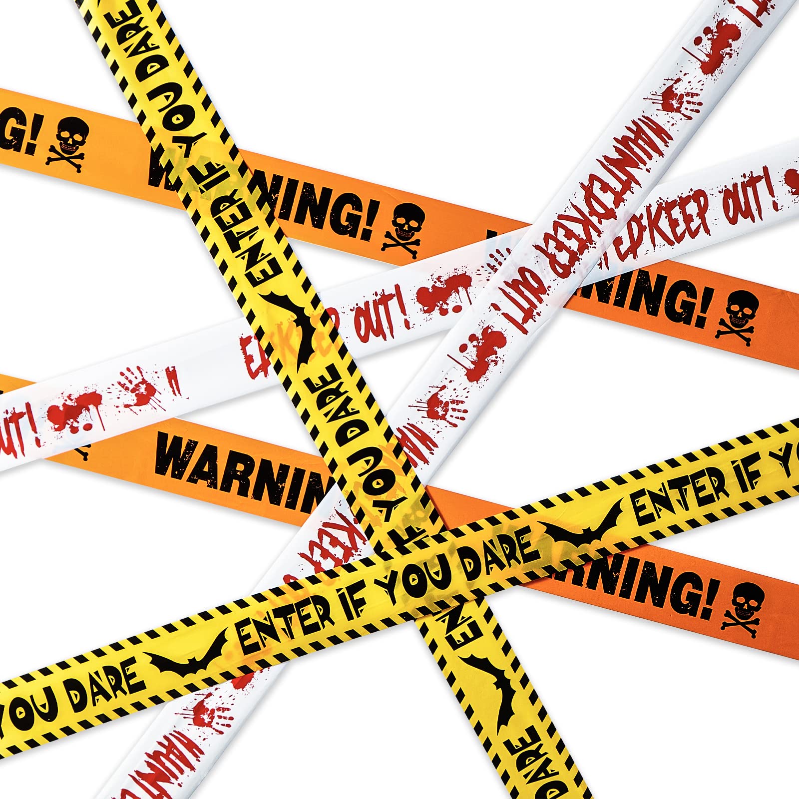 Halloween Caution Tape – 3 Rolls 90ft “Warning / Enter If You Dare / Haunted Keep Out” Outdoor Party Decoration