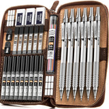 Silver 30-Piece Metal Mechanical Pencil Drafting Set