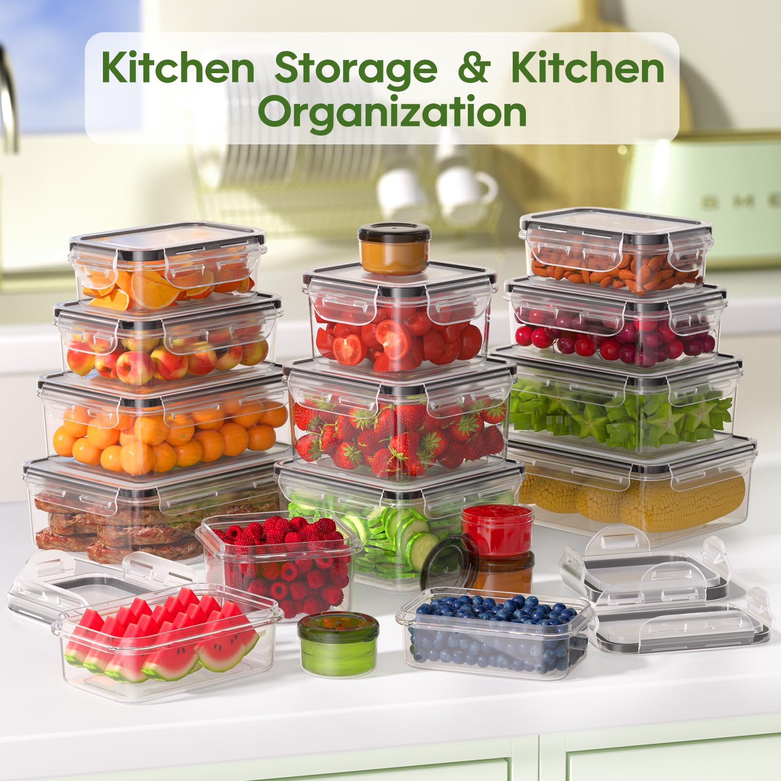 Food Storage Containers with Lids – 36-Piece BPA-Free Leakproof Stackable Meal Prep Set