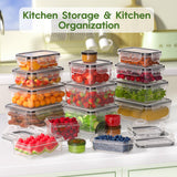 Food Storage Containers with Lids – 36-Piece BPA-Free Leakproof Stackable Meal Prep Set