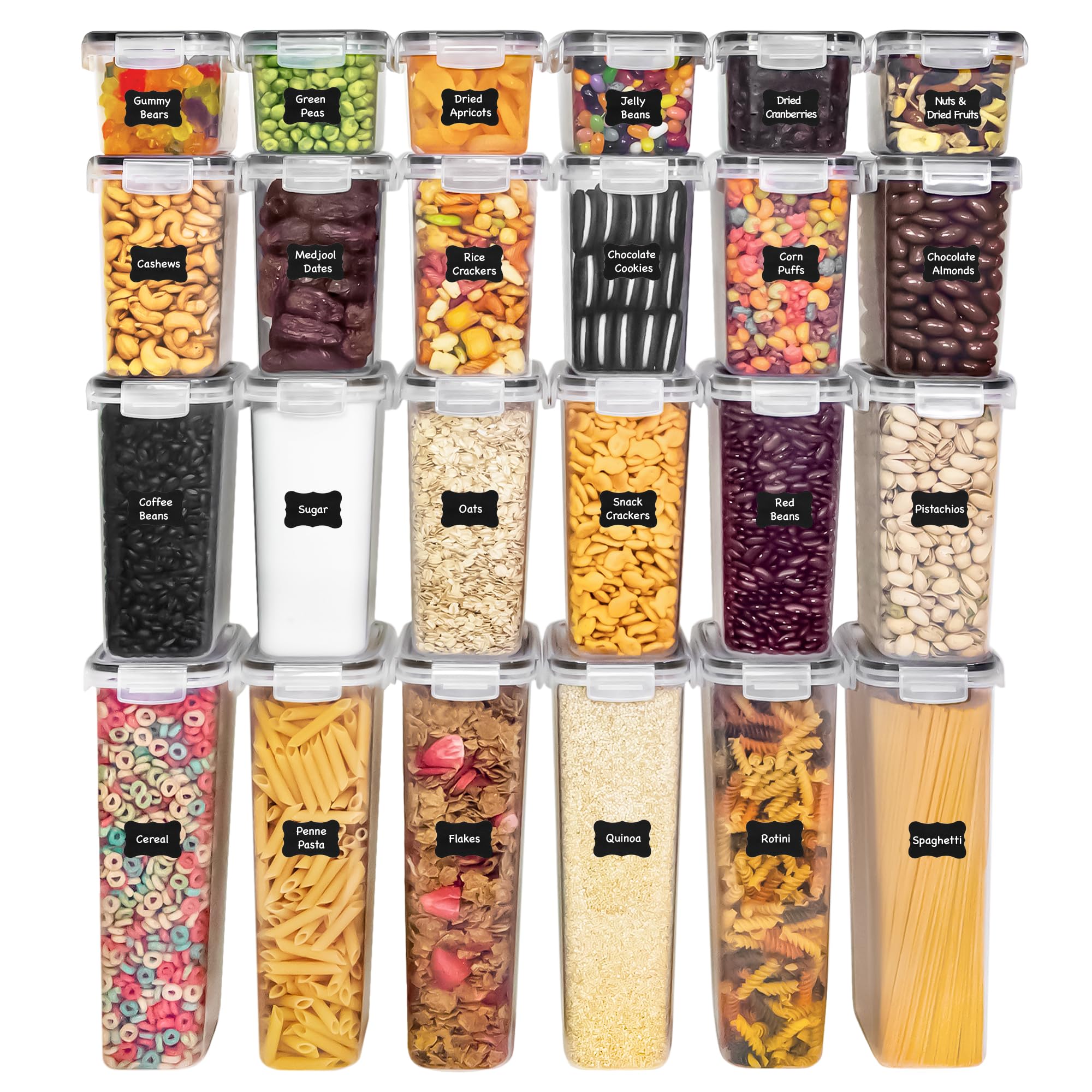 48-Piece Airtight Food Storage Containers Set – BPA-Free Stackable Pantry Organizers