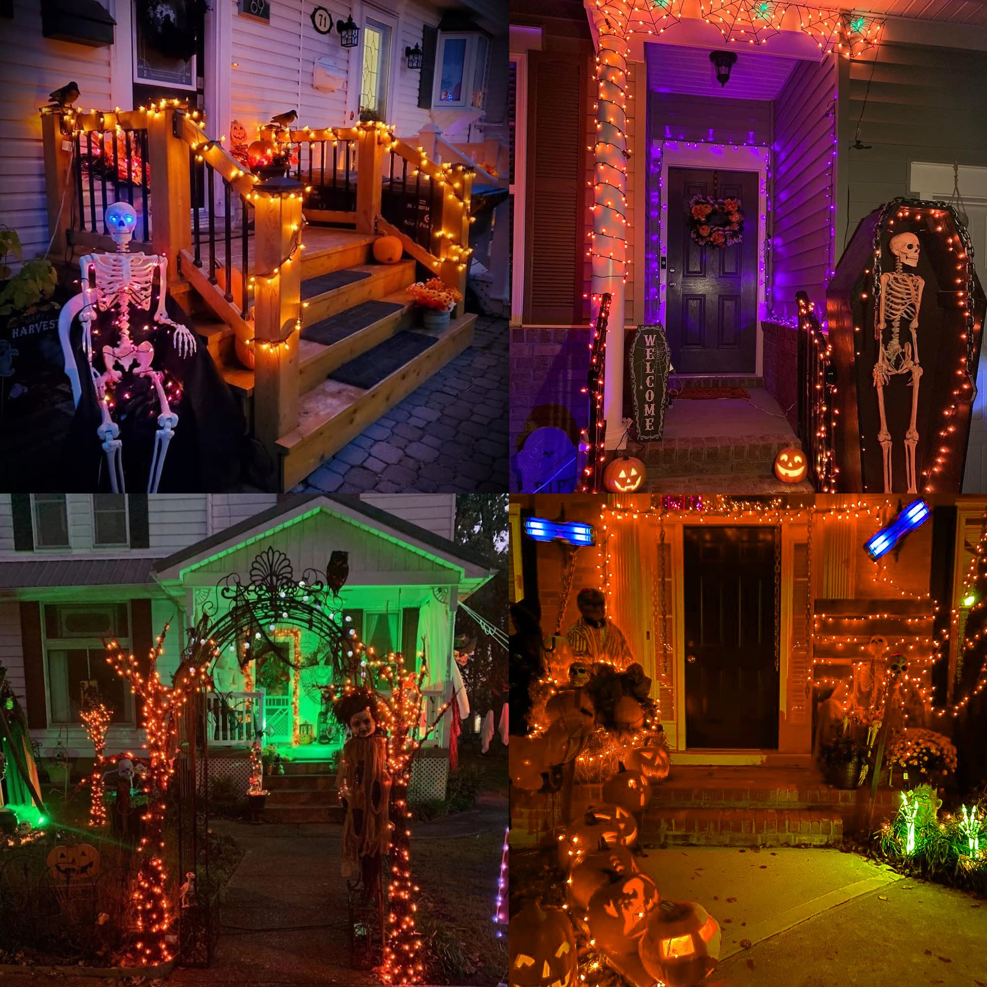 100-Count Candy Corn Halloween String Lights – Orange & Yellow Incandescent Bulbs (Indoor/Outdoor, UL Certified, Connectable)