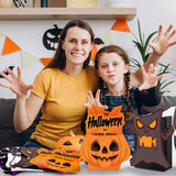 MIMIND 12 Pieces Halloween Party Favor Bags Gift Bags Pumpkin Ghost Black Cat, Stump of Oak Tree Halloween Treat Goodie Bag for Trick or Treat, Holiday Birthday Party Favors