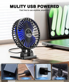JZCreater Mini USB Desk Fan Portable 3 Speed Quiet Personal Cooling Fan for Office Home Travel Black Blue