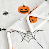 Halloween White Blanket – Soft Cozy Premium Throw with Festive Prints for Couch, Bed & Home Décor