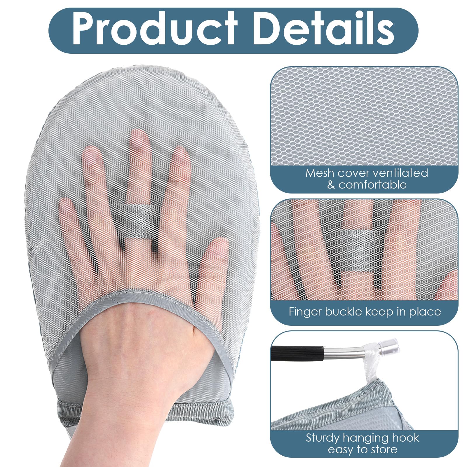 Blue Professional Garment Steamer Heat Resistant Glove with Built-In Ironing Platform and Anti-Steam Protection