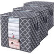 Large Capacity Clothes Storage Bag (100L) – Breathable Fabric Organizer with Clear Window & Reinforced Handles