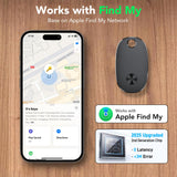 weTag Pro Bluetooth Tracker Tags 4 Pack, Apple Find My Compatible Item Locator with Sound Alert & Waterproof Design – Black