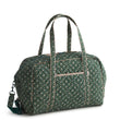 Vera Bradley Premium Cotton Miramar Weekender Travel Bag – Quilted Carry-On with Laptop Pocket & Trolley Sleeve (Mistletoe Lattice)
