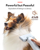 Ultra Quiet Professional Pet Dryer with Negative Ion Technology, Adjustable Wind Speeds, Smart Temperature Control, and Multiple Nozzles