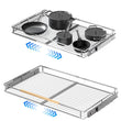 Expandable Stainless Steel Pull-Out Cabinet Organizer – Adjustable Width & Height Slide-Out Shelves (2 Pack)