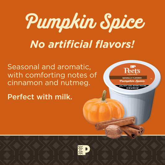 Peet’s Coffee Pumpkin Spice Flavored K-Cup Pods – Light Roast Seasonal Coffee (22 Count)