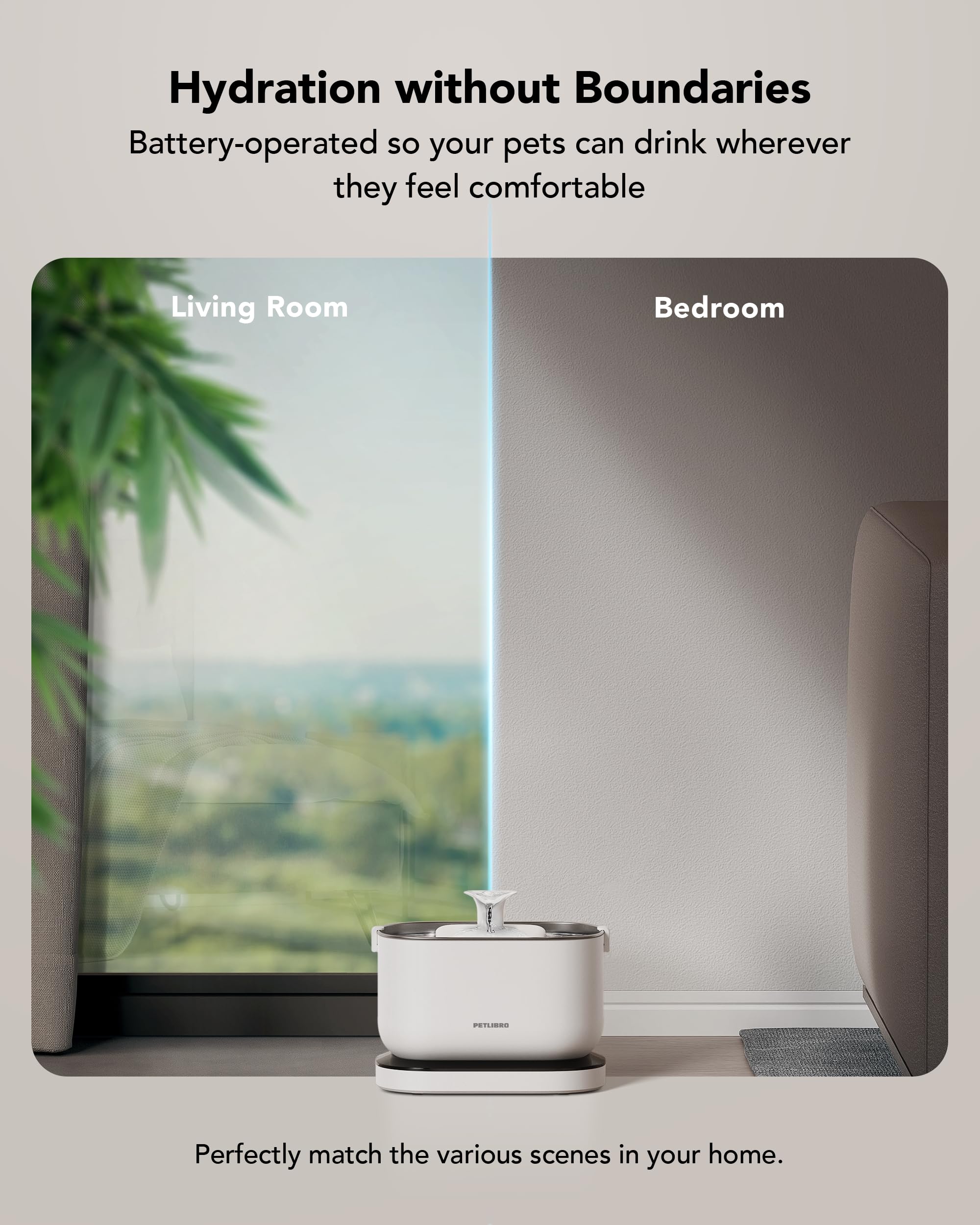 PETLIBRO Dockstream Wireless Cat Water Fountain 3L – Rechargeable Base & Radar Sensor Flow (White)