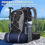 NUBILY 50L Waterproof Hiking Backpack with Rain Cover – Lightweight Camping & Outdoor Travel Daypack – Black