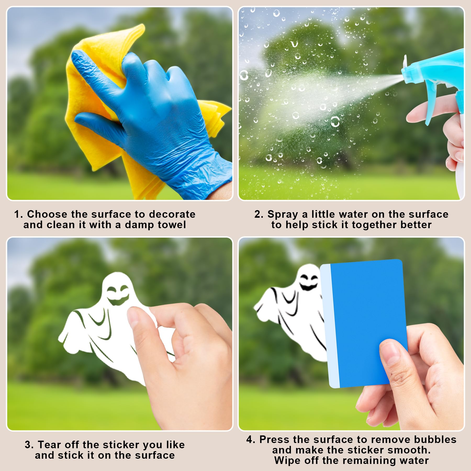 108-Piece Halloween Window Decals – Ghosts, Bats & Skeletons Static Clings for Home, Party & Car Decorations 👻🕸️