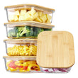Eco-Friendly Glass Food Storage Containers with Bamboo Lids – BPA-Free Borosilicate Kitchen Storage Set