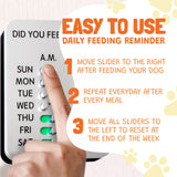 Pet Feeding Reminder Tracker with Visual Slider Indicator – Wall Mountable Dog & Cat Feeding Schedule Monitor (Silver Edition)