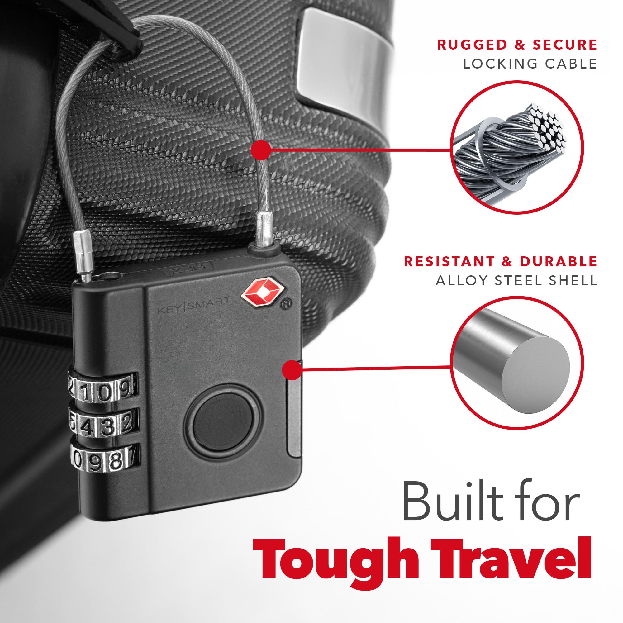 Smart TSA Luggage Lock with Apple Find My Tracking, GPS Locator Travel Padlock with Replaceable Battery