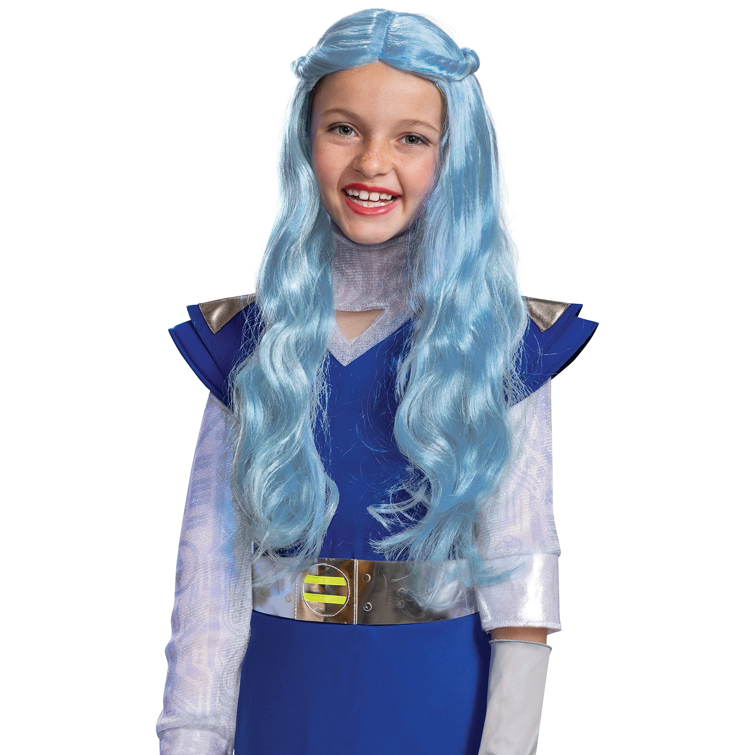 Disney Zombies Addison Alien Wig – Official Light Blue Curly Costume Wig for Kids 👽💙✨