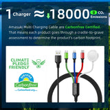 4-in-1 Multi Charging Cable with iWatch Magnetic Charger – Universal USB C, Lightning & Micro USB Fast Charging Cable for iPhone, Apple Watch, iPad, Samsung & Travel Devices
