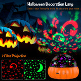 2-in-1 Halloween Pumpkin Projector Night Light – 15 Lighting Modes Star & Jack O’Lantern Indoor LED Lamp (USB-C Powered)
