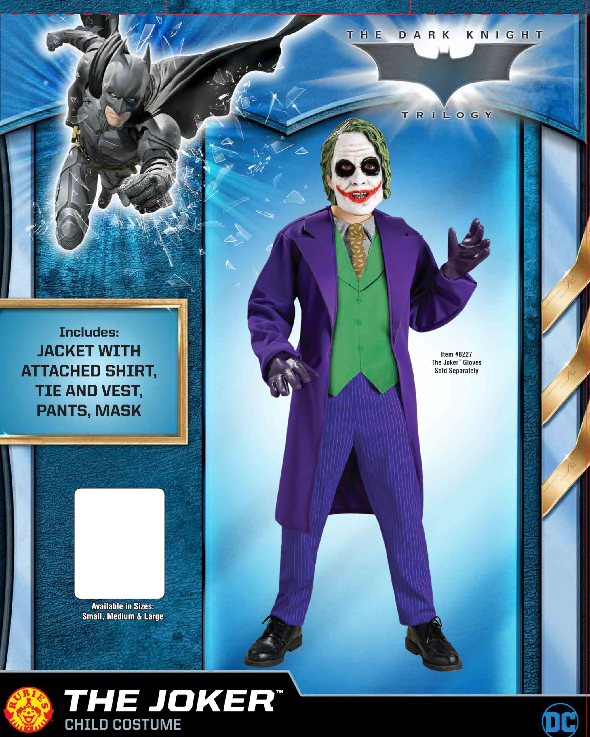 DC The Dark Knight Joker Kids Deluxe Costume – Official Licensed Outfit with Jacket, Vest, Pants & Mask