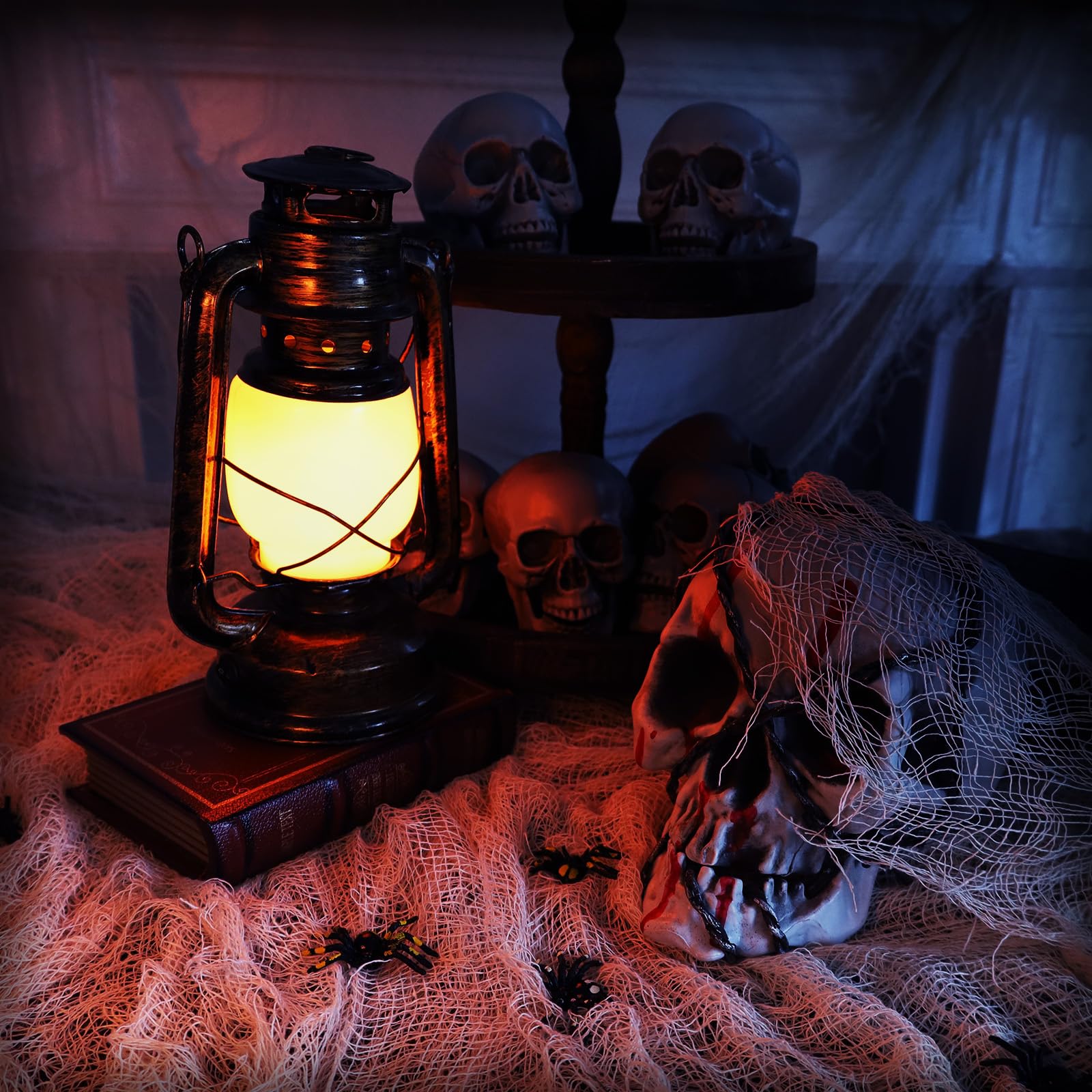 Beige Halloween Creepy Cloth – 315x78.7" Oversized Cotton Spooky Gauze for Haunted House & Party Decorations