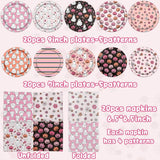 Pink & Black Halloween Party Plates Set – 60 Pcs Disposable Plates & Napkins with Pumpkin & Ghost Designs for Birthday & Baby Shower