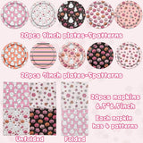Pink & Black Halloween Party Plates Set – 60 Pcs Disposable Plates & Napkins with Pumpkin & Ghost Designs for Birthday & Baby Shower