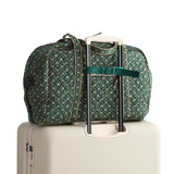 Vera Bradley Premium Cotton Miramar Weekender Travel Bag – Quilted Carry-On with Laptop Pocket & Trolley Sleeve (Mistletoe Lattice)