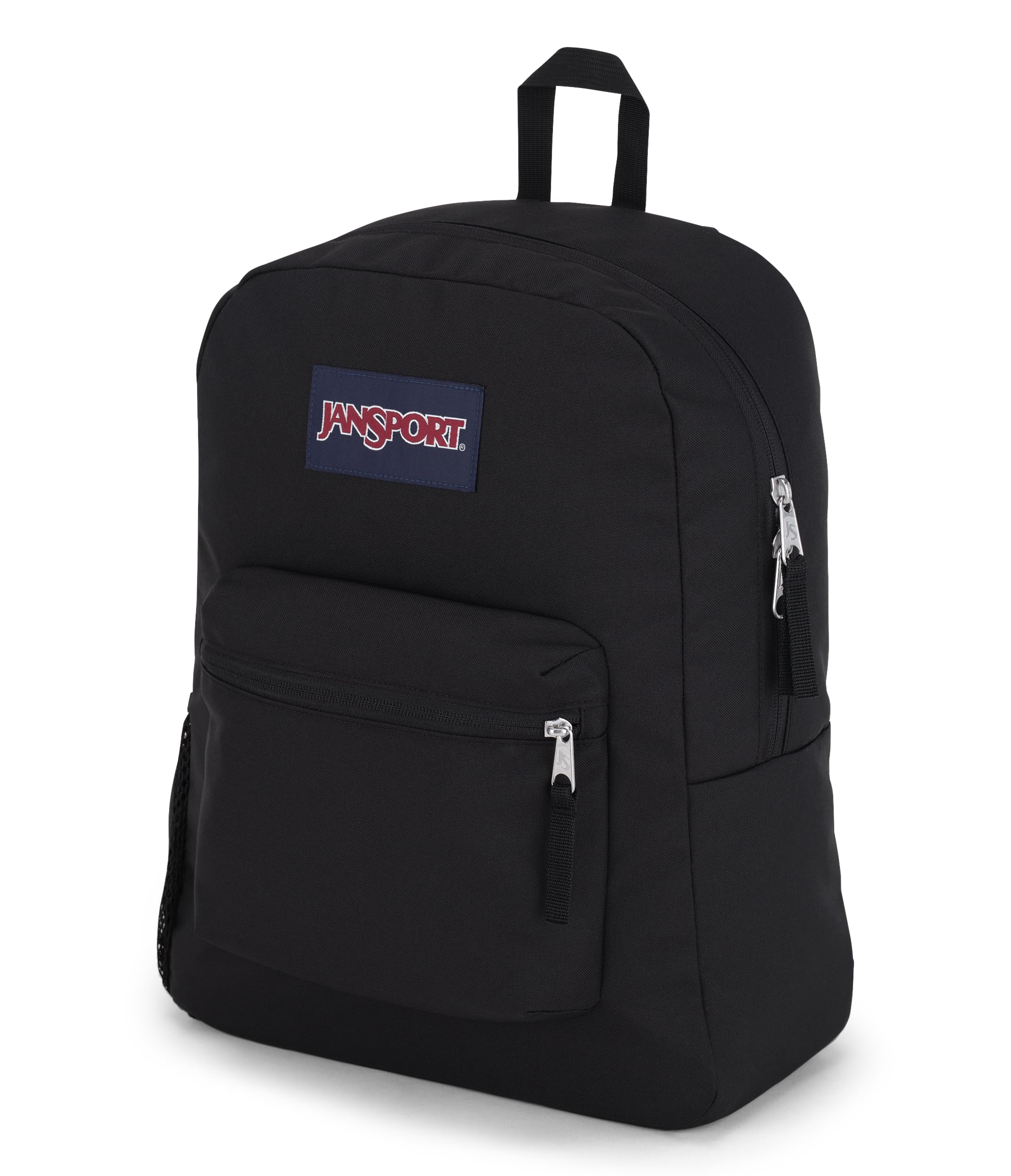 JanSport Cross Town Backpack – Classic Everyday Backpack with Front Organizer & Bottle Pocket (Black)