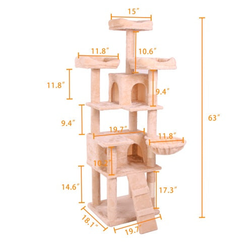 Cat Climbing Frame – Multi-Level Indoor Cat Tree with Scratching Posts, Platforms & Resting Areas