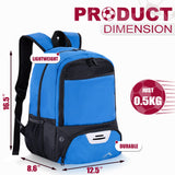 HIMAL OUTDOORS Soccer Backpack – Sports Gear Bag with Ball Holder & Separate Cleat Compartment (Blue)